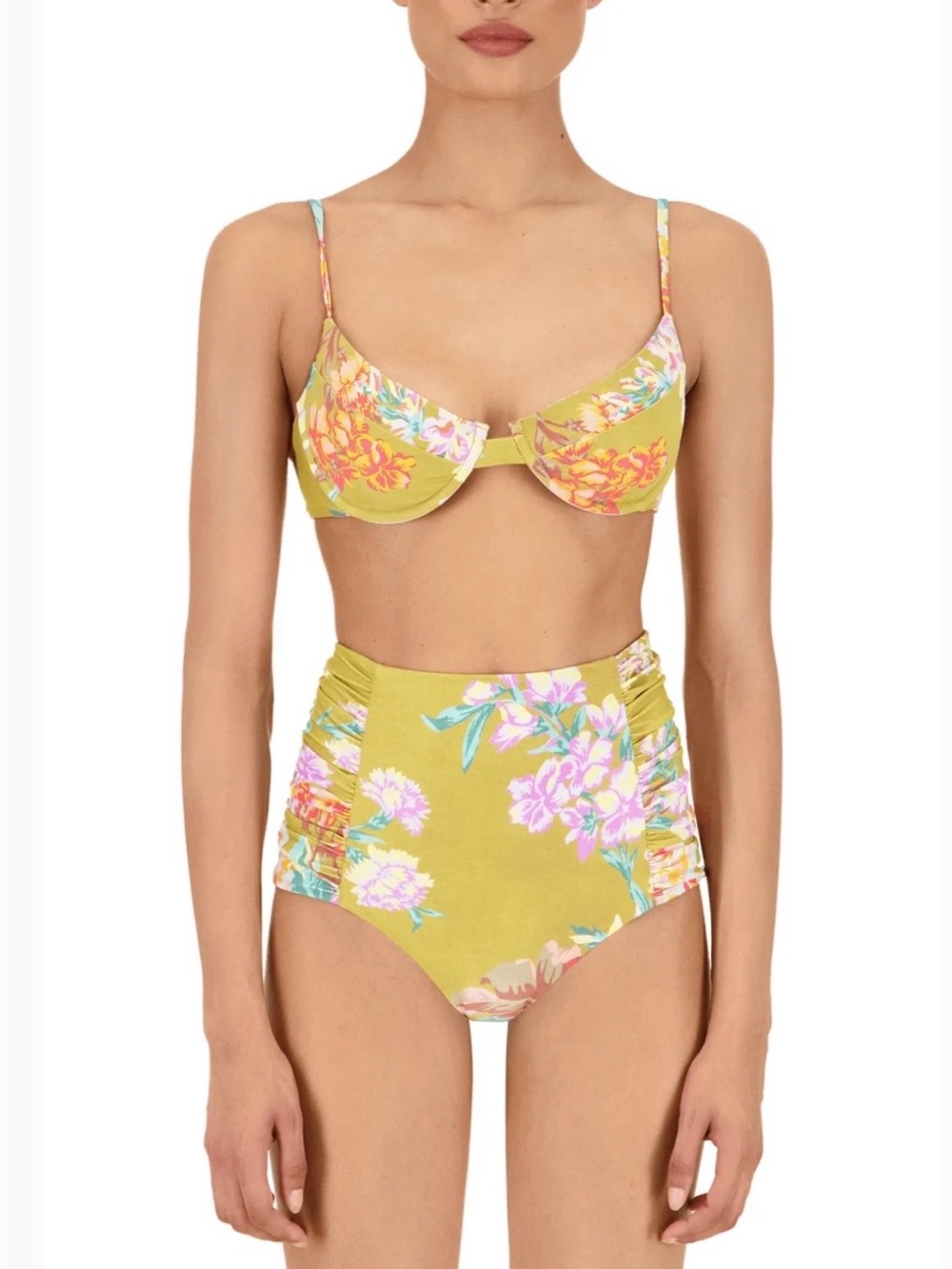 Juillet Lulu Top and Vera Bottom in Chartreuse Floral